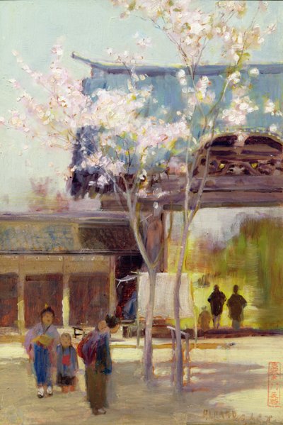 Cerezos en el Sammon, c.1889 de Alfred East