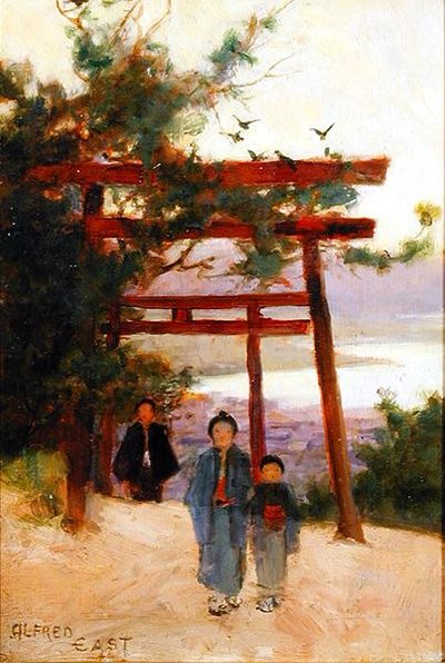 Santuario Shin-to en el Bosque, c.1889 de Alfred East