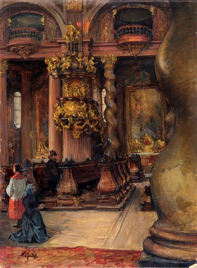 El interior de la Iglesia de la Universidad de Viena de Alfred Edler von Pflügl