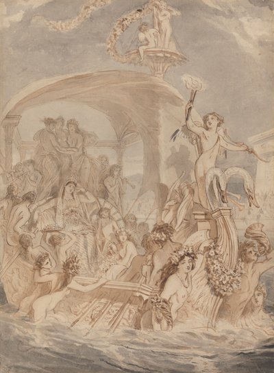 Cleopatra en el Cidno al encuentro de Antonio de Alfred Edward Chalon