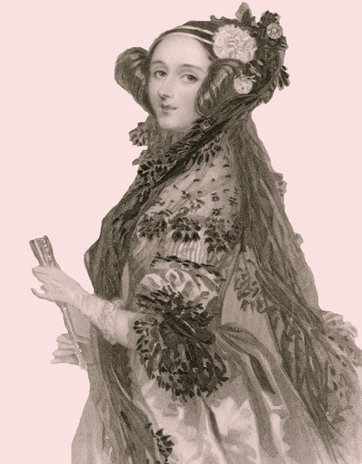 Retrato de Augusta Ada King (1815 - 1852), condesa de Lovelace (grabado) de Alfred Edward Chalon