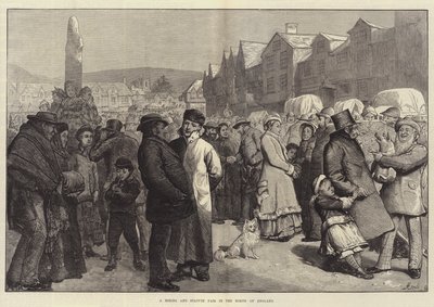Una feria de contratación y estatuas en el norte de Inglaterra de Alfred Edward Emslie