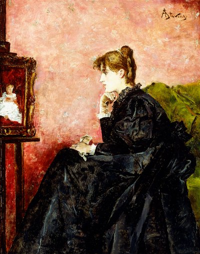 Dama de negro de Alfred Emile Stevens