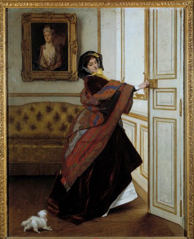 La dama con el perrito de Alfred Emile Stevens
