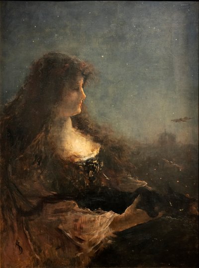 La noche, c. siglo XIX (pintura) de Alfred Emile Stevens