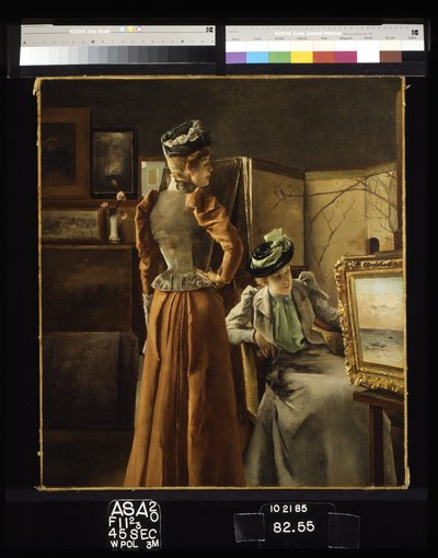 Visita al estudio (óleo sobre lienzo) de Alfred Emile Stevens