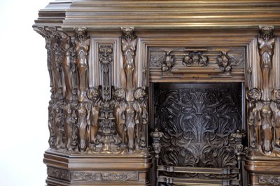 (detalle) de la chimenea de Sam Wilson, c.1908-14 de Alfred Gilbert