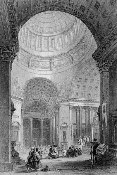 Interior de la Iglesia de Kazán, grabado por T. Higham de Alfred Gomersal Vickers