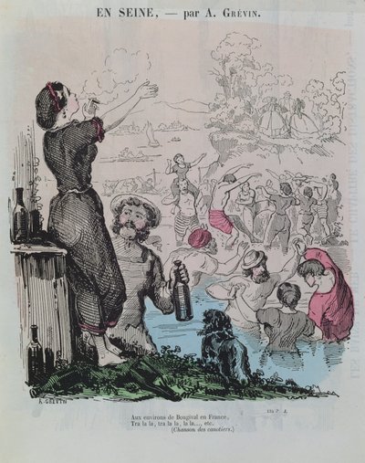 Bañistas en el Sena en Bougival, de 