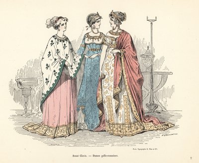 Trajes de mujeres galorromanas de la época anterior al rey Clodoveo I, 5 de Alfred Grevin