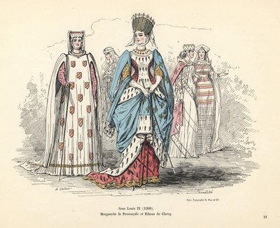 Trajes de Margarita de Provenza y Rikaus de Claroy. de Alfred Grevin