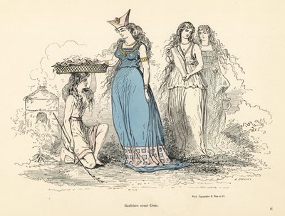 Trajes de las mujeres de la Galia antes de la invasión romana. de Alfred Grevin