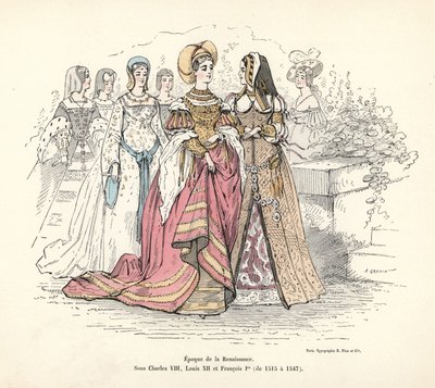 Trajes de mujer francesa del Renacimiento de Alfred Grevin