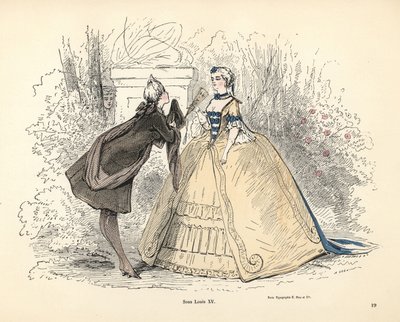 Traje de mujer en la época del rey Luis XV de Francia de Alfred Grevin