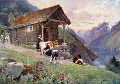 Un Saeter, Vetle Fjord de Alfred Heaton Cooper