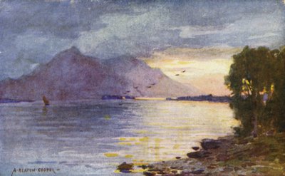 Un atardecer acuático, Lough Leane, Killarney de Alfred Heaton Cooper
