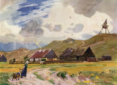 Dinamarca: Gamla Skagen (litografia en color) de Alfred Heaton Cooper