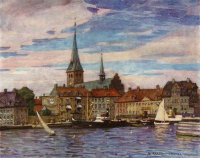 Dinamarca: Helsingor, El "Elsinore" de Shakespeare (miembros de color) de Alfred Heaton Cooper