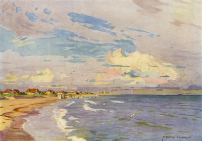 Dinamarca: Skagen, Bañarse al anochecer (litografia en color) de Alfred Heaton Cooper