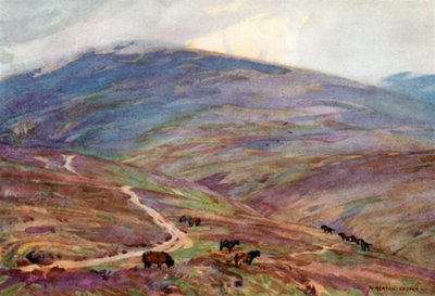 Ponis de Exmoor, debajo de Dunkery Beacon de Alfred Heaton Cooper