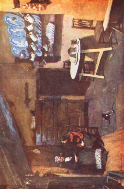 Distrito de los Lagos: An Old Inn Kitchen, Coniston (litografía en color) de Alfred Heaton Cooper