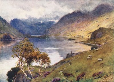 Distrito de los Lagos: Crummock Water y Buttermere (litografía en color) de Alfred Heaton Cooper