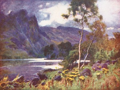 Distrito de los Lagos: Raven Crag, Thirlmere (litografía en color) de Alfred Heaton Cooper