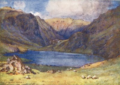 Distrito de los Lagos: Seathwaite Tarn, Valle de Duddon (litografía en color) de Alfred Heaton Cooper