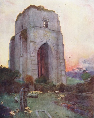 Distrito de los Lagos: Abadía de Shap (litografía en color) de Alfred Heaton Cooper