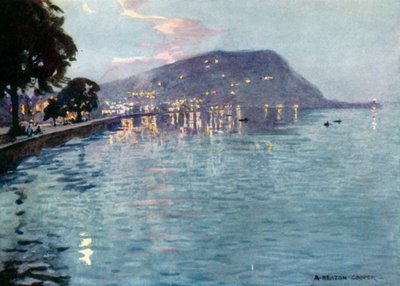 Minehead a la luz de la luna de Alfred Heaton Cooper