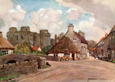 Pueblo y castillo de Nunney de Alfred Heaton Cooper
