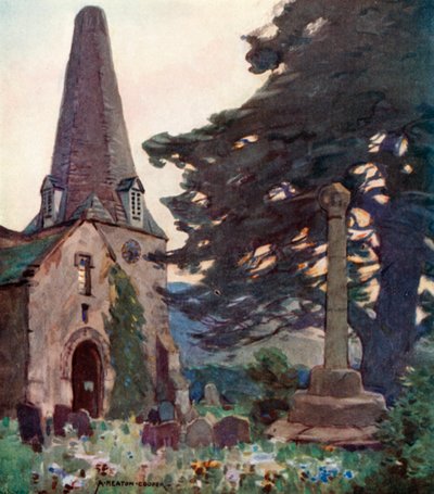 Iglesia y Cruz de Porlock de Alfred Heaton Cooper