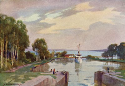 esclusas de Sjotorp, canal de Gota de Alfred Heaton Cooper