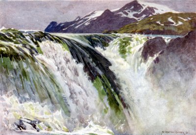 Stora Sjofallet, Grandes Cascadas del Lago, Saltoluokta de Alfred Heaton Cooper