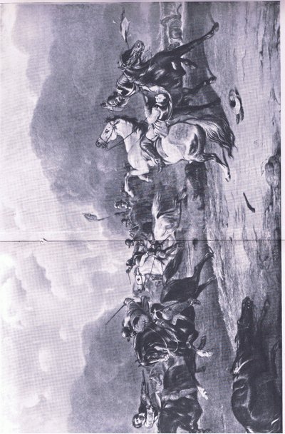 La retirada en Naseby: 14 de junio de 1645, ilustración de British Battles on Land and Sea, 1915 de Alfred Heaton Cooper