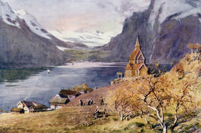 Iglesia de Urnaes, Lyster, Sogne Fjord de Alfred Heaton Cooper