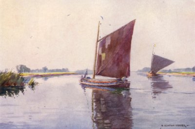 Wherries en el Waveney, Suffolk de Alfred Heaton Cooper