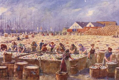 Yarmouth, Norfolk, la cosecha de arenques de Alfred Heaton Cooper