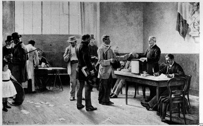 Elecciones, sufragio universal: una mesa de votación por A.M. Bramtot - Museo Carnavalet de Alfred Henri Bramtot