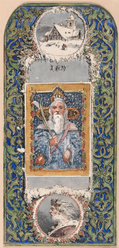 Diseño del calendario - Enero de Alfred Henry Forrester