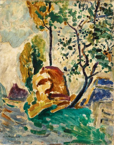 árbol y roca de Alfred Henry Maurer