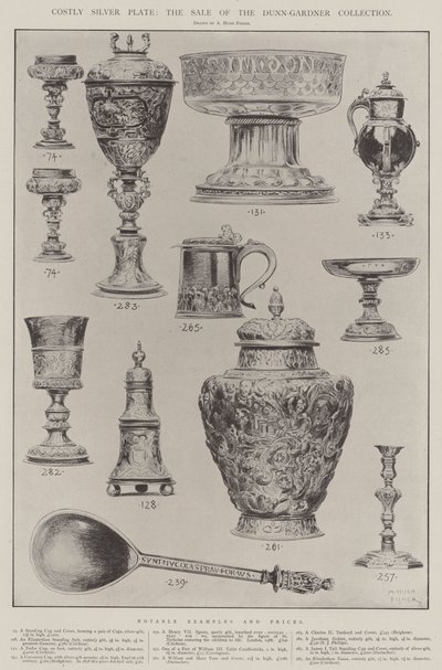 Costosa vajilla de plata, la venta de la colección Dunn-Gardner de Alfred Hugh Fisher