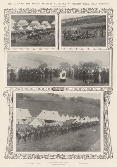 El Campamento de la Caballería Imperial de Surrey en Denbies Park, cerca de Dorking de Alfred Hugh Fisher