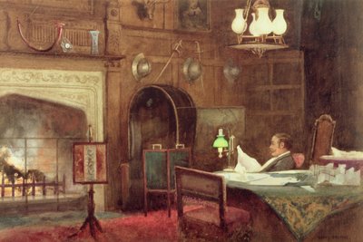 Interior de un salón panelado de Alfred J. Warne Brown