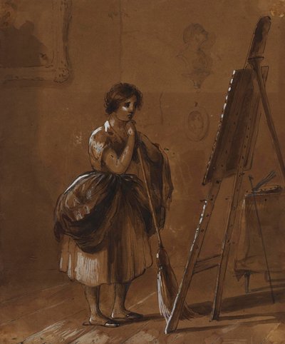 Estudio del artista. El crítico. de Alfred Jacob Miller