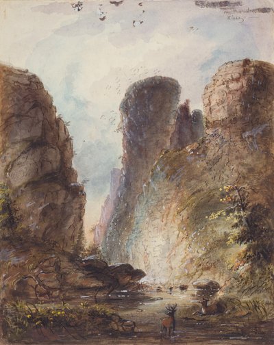 Puerta del Diablo, c.1850-60 (aguada, pluma y tinta sobre papel) de Alfred Jacob Miller