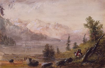 Cazadores indios en busca de caza, c.1837 (lápiz, acuarela y gouache sobre papel) de Alfred Jacob Miller