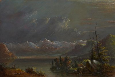 Paisaje lacustre - Montañas Rocosas. de Alfred Jacob Miller