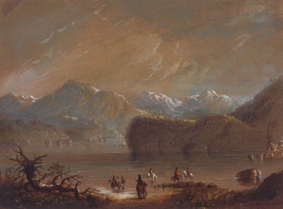 Lago, Wind River Mountains, c.1837 (acuarela sobre papel) de Alfred Jacob Miller