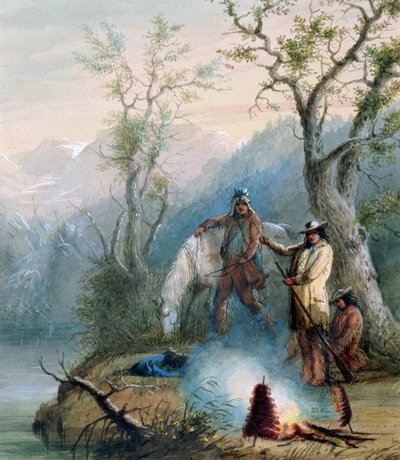 Asando la costilla de joroba, 1837 de Alfred Jacob Miller